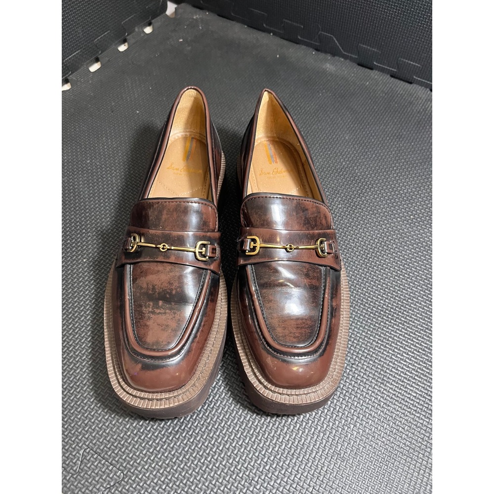 Sam Edelman Laurs Loafers Womens 8 Chestnut Lug Sole Chunky Dark Academia Preppy - Picture 2 of 8